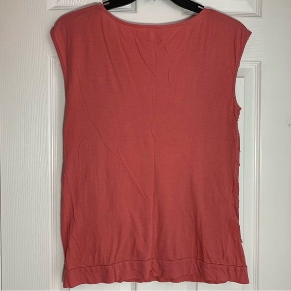 Ann Taylor LOFT Diagonal Raw Edge Ruffle Trim Tank Top - Picture 4 of 8